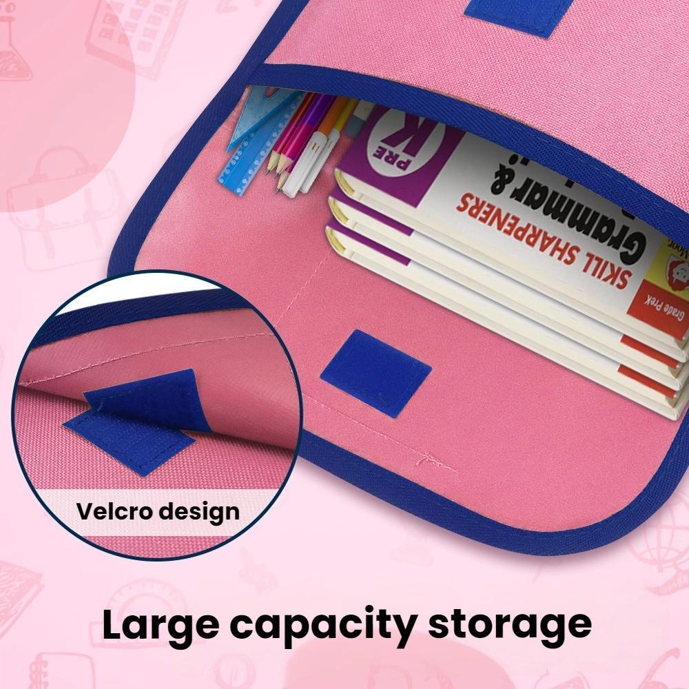 Handheld Book Bag With Transparent Name Tag Pocket Tutorial Bag For Kids 4