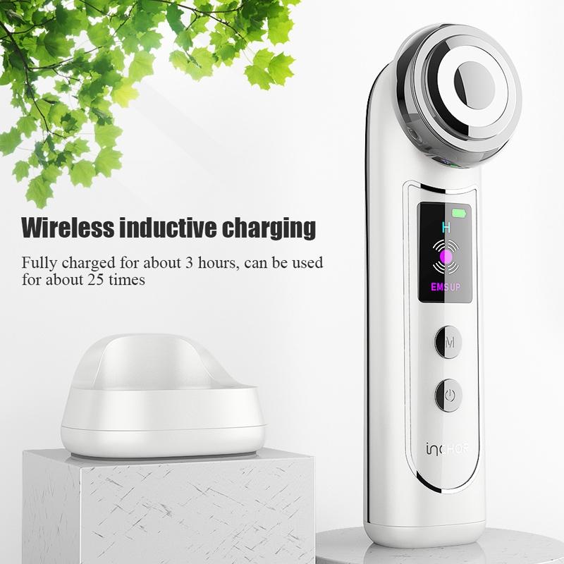 Wireless Facial Massager with LED Light Therapy
