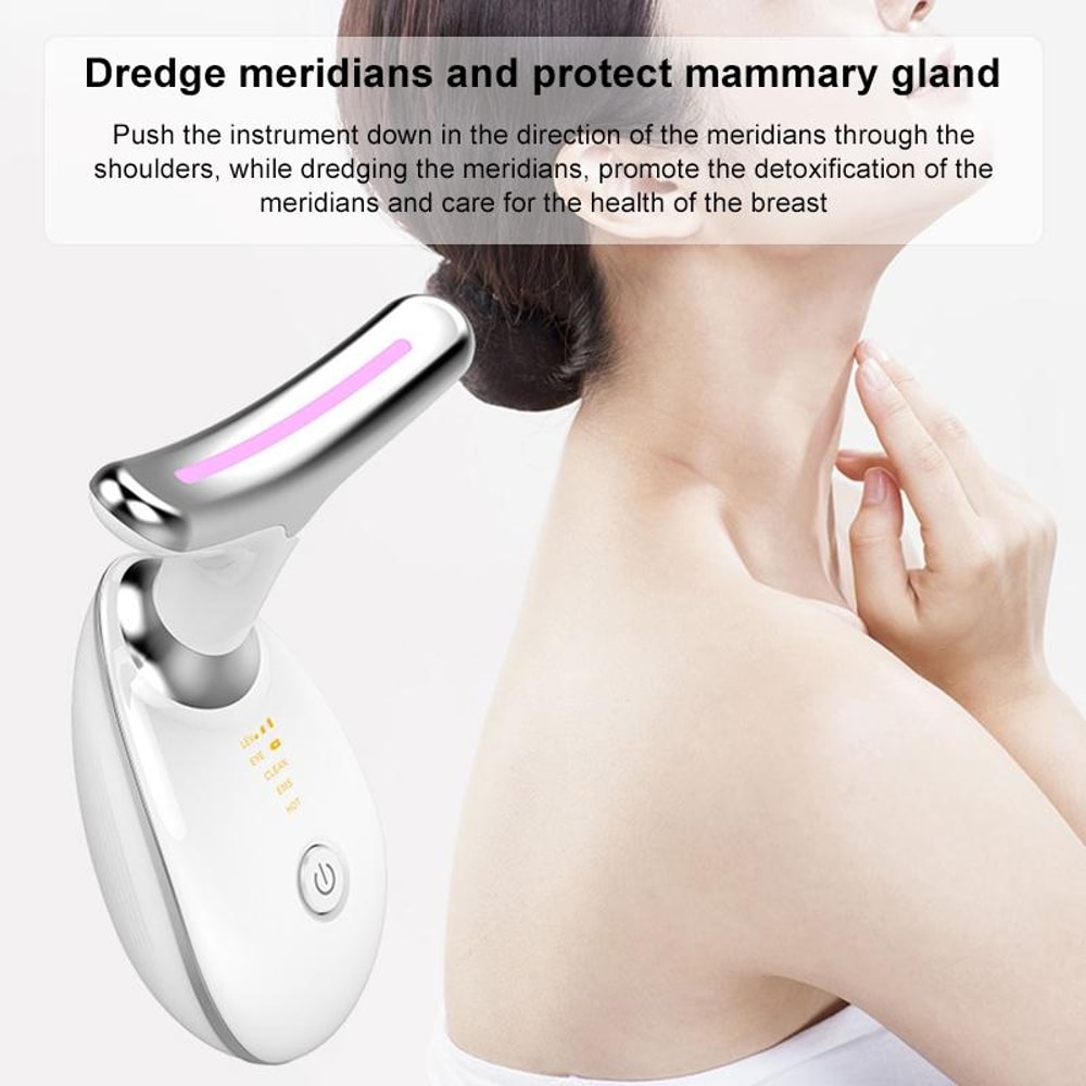 Neck Beauty Device With EMS Microcurrent And Warm Light Therapy 8