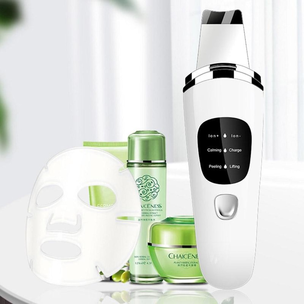 Ultrasonic Skin Scrubber Facial Peeling Device With USB Rechargeable Face Spatula 5