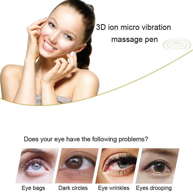 Ion Vibration Eye Massager Pen For Under Eye Puffiness Dark Circles Fine Lines 2