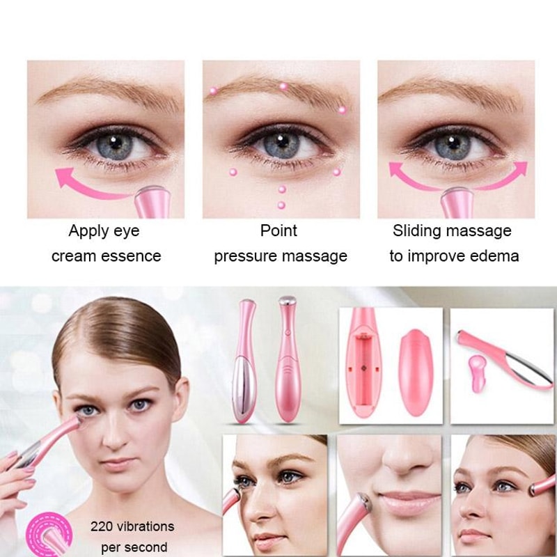 Ion Vibration Eye Massager Pen For Under Eye Puffiness Dark Circles Fine Lines 8