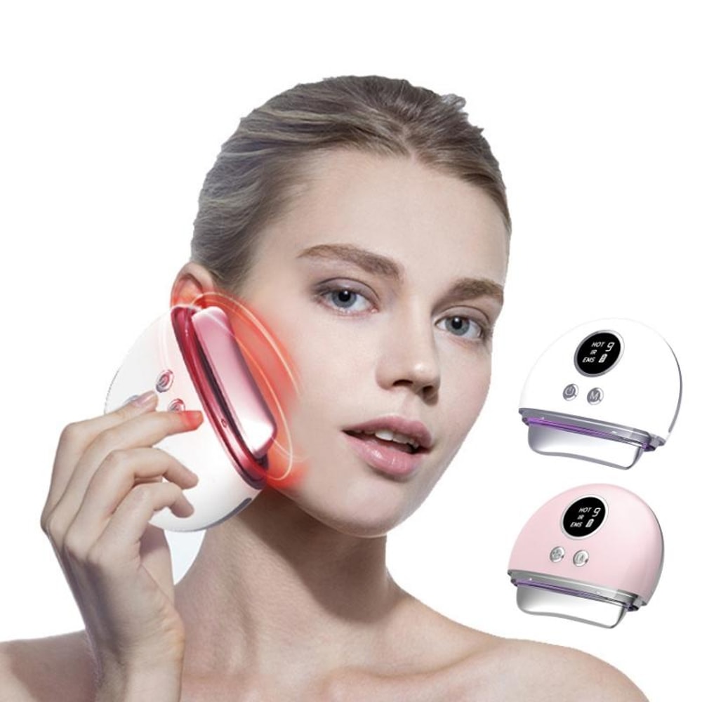 Microcurrent Electric Facial Massager with Heated and LED Light Therapy