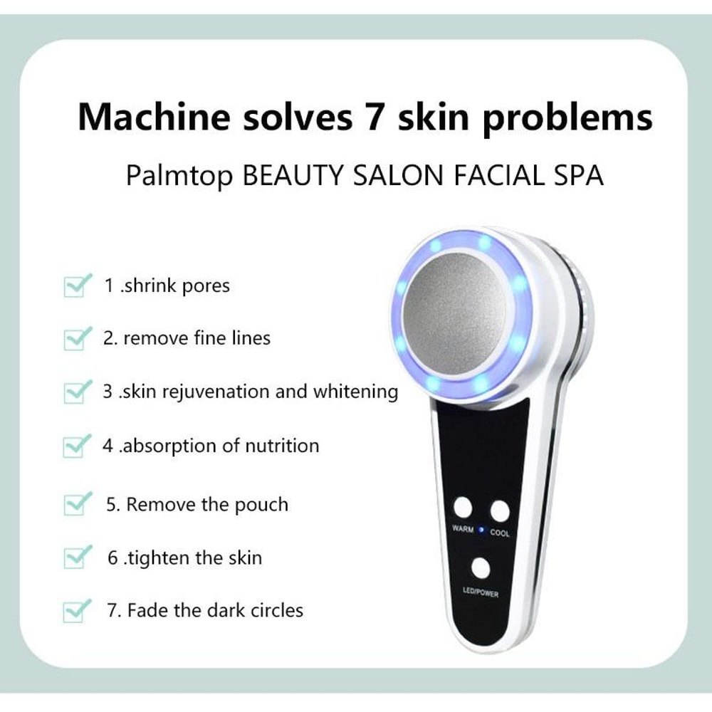 Hot and Cold Facial Massager with LED Light Therapy USB Rechargeable Skincare Tool