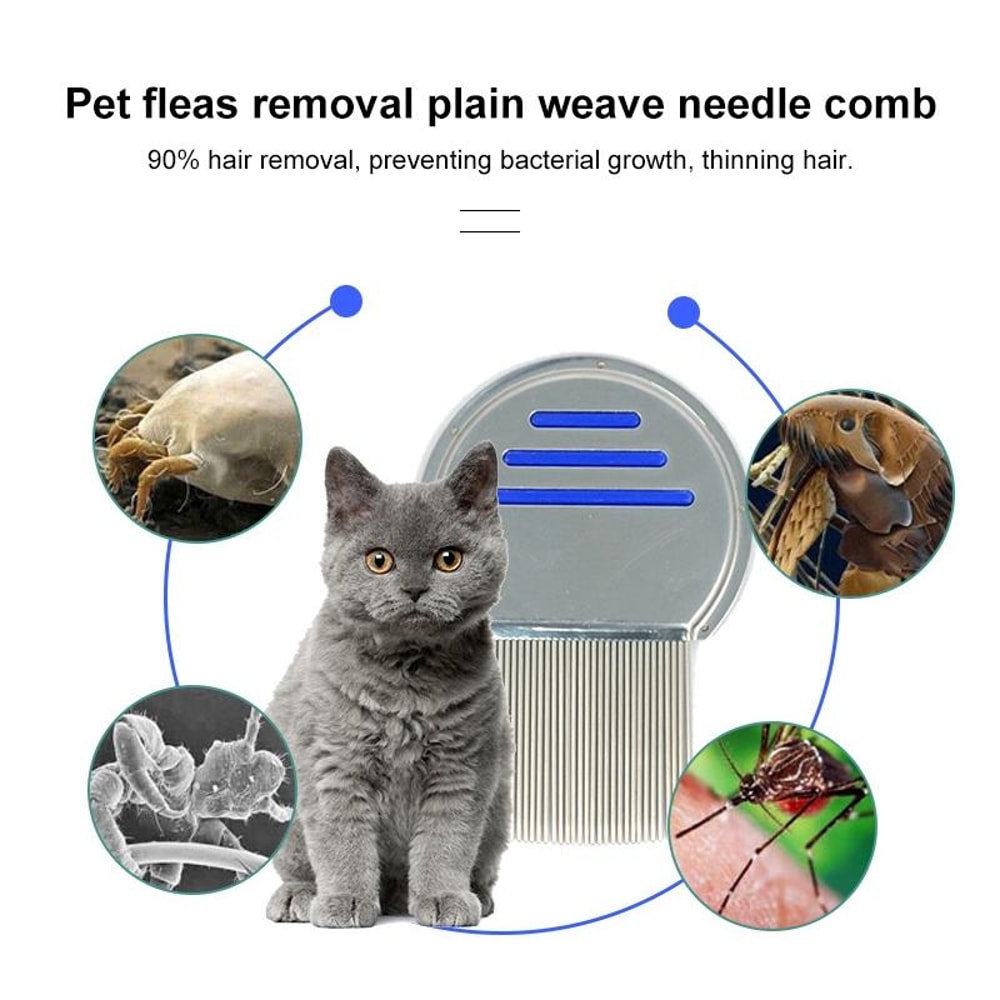 Stainless Steel Dog Flea Comb For Cats And Pets Fine Tooth Grooming Comb 2