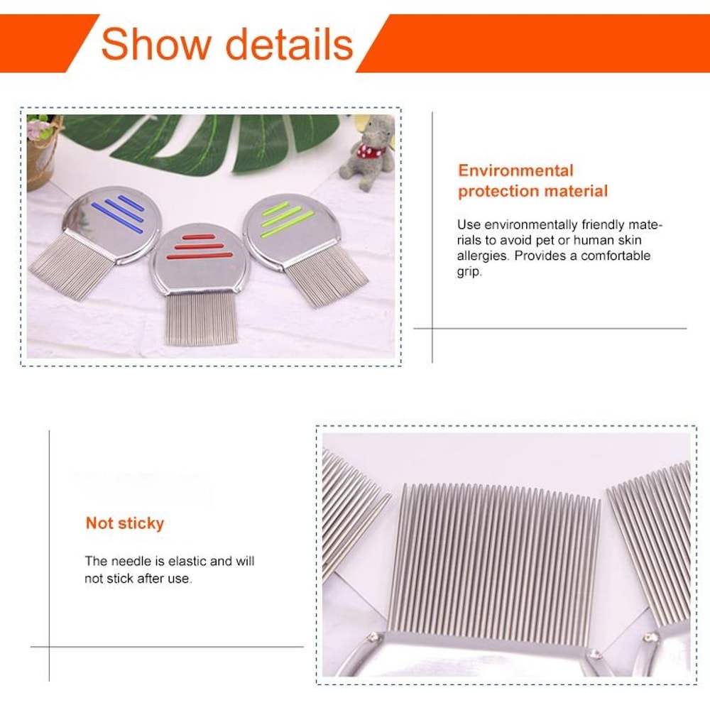 Stainless Steel Dog Flea Comb For Cats And Pets Fine Tooth Grooming Comb 3