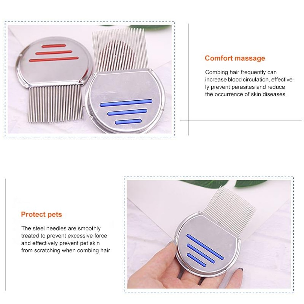 Stainless Steel Dog Flea Comb For Cats And Pets Fine Tooth Grooming Comb 4