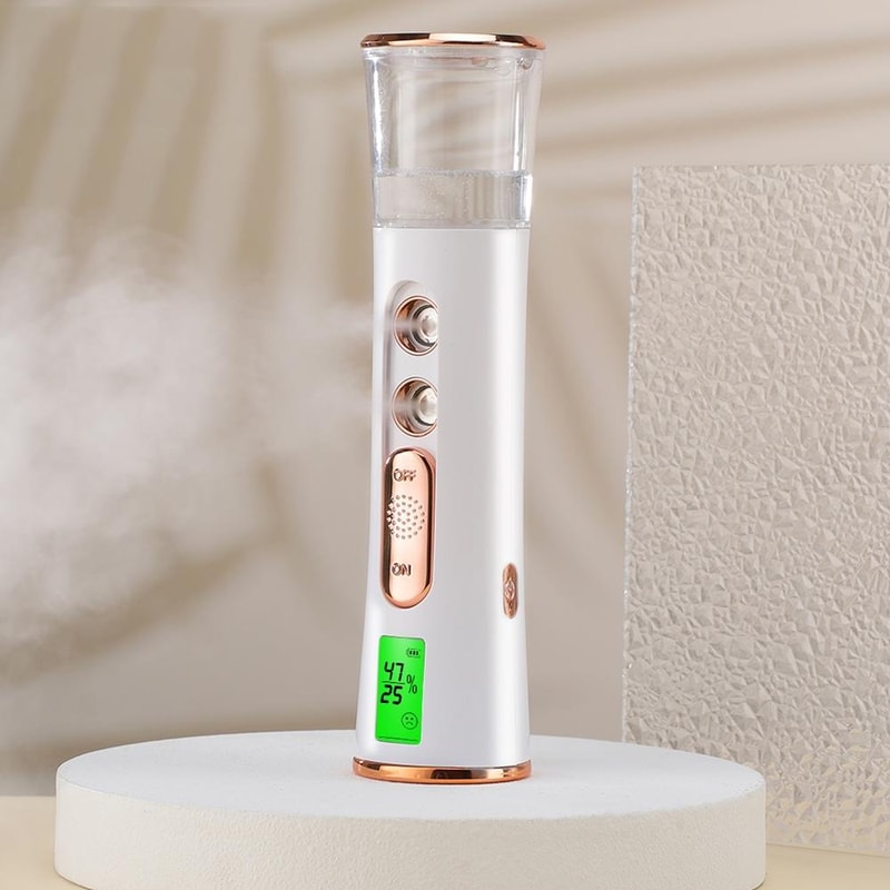 Dual Nozzle Nano Facial Mist Sprayer with Skin Moisture Tester