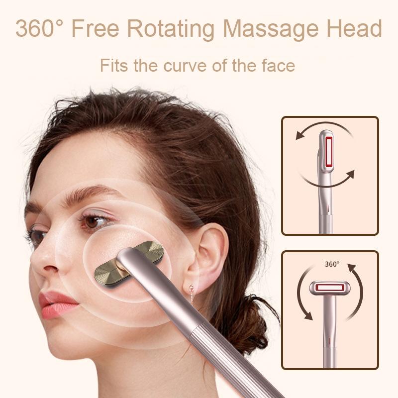 Microcurrent Face Massager With RF Therapy And Rotating Beauty Wand 4