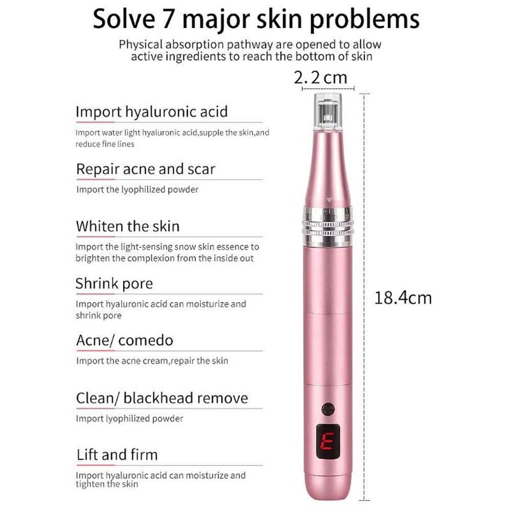 Nano Electric Microneedle Pen For Skincare Absorption And Facial Care 2