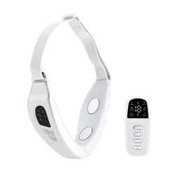 microcurrent facial massager with led light therapy and v line face slimming remote