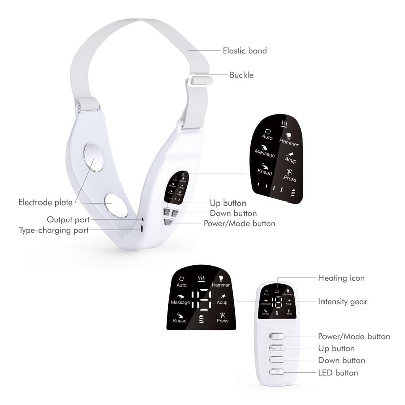 Microcurrent Facial Massager With LED Light Therapy And V Line Face Slimming Remote 6