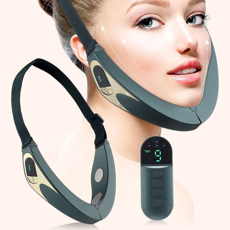 Microcurrent Facial Massager With LED Light Therapy And V Line Face Slimming Remote 15