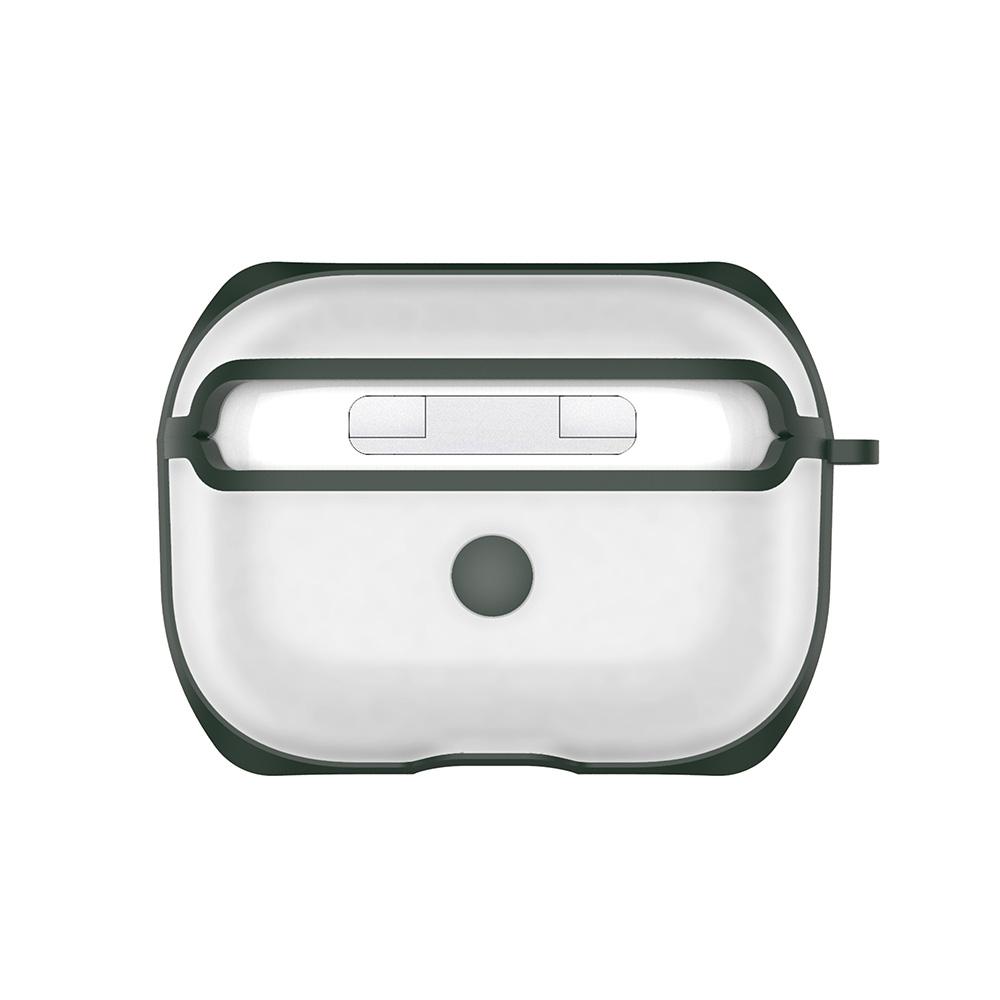 Transparent AirPods Pro Case with Hook, Shockproof PC TPU Cover for Wireless Charging