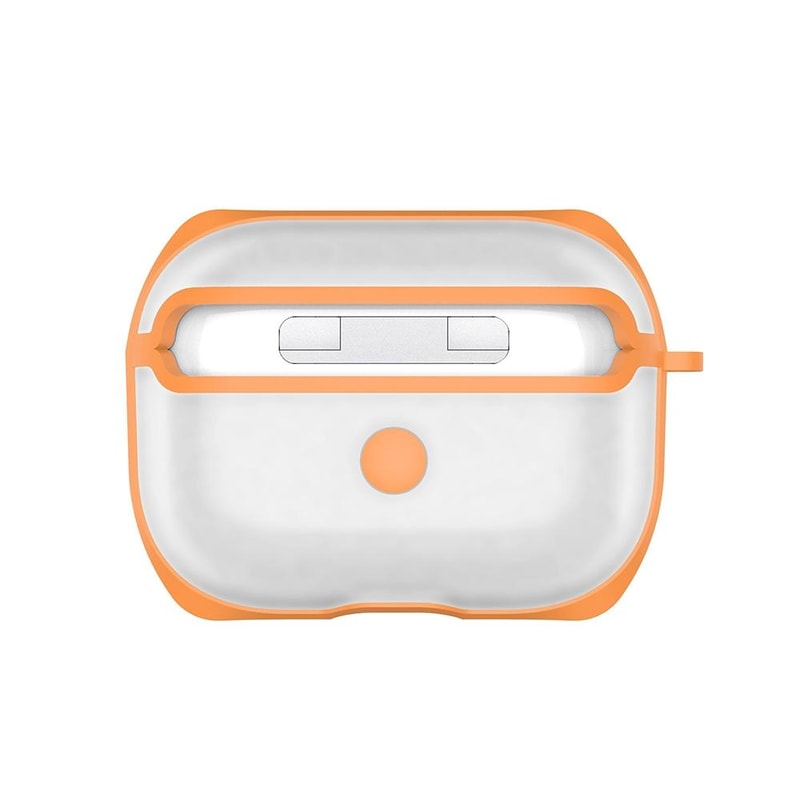 Transparent AirPods Pro Case with Hook, Shockproof PC TPU Cover for Wireless Charging