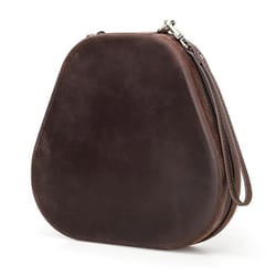 airpods max leather headphone case with wrist strap and zipper