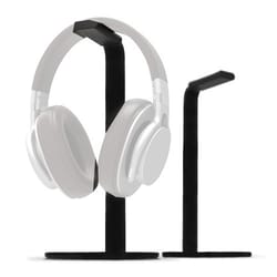 sleek aluminum headphone holder stand with silicone pad for desk and gaming headsets