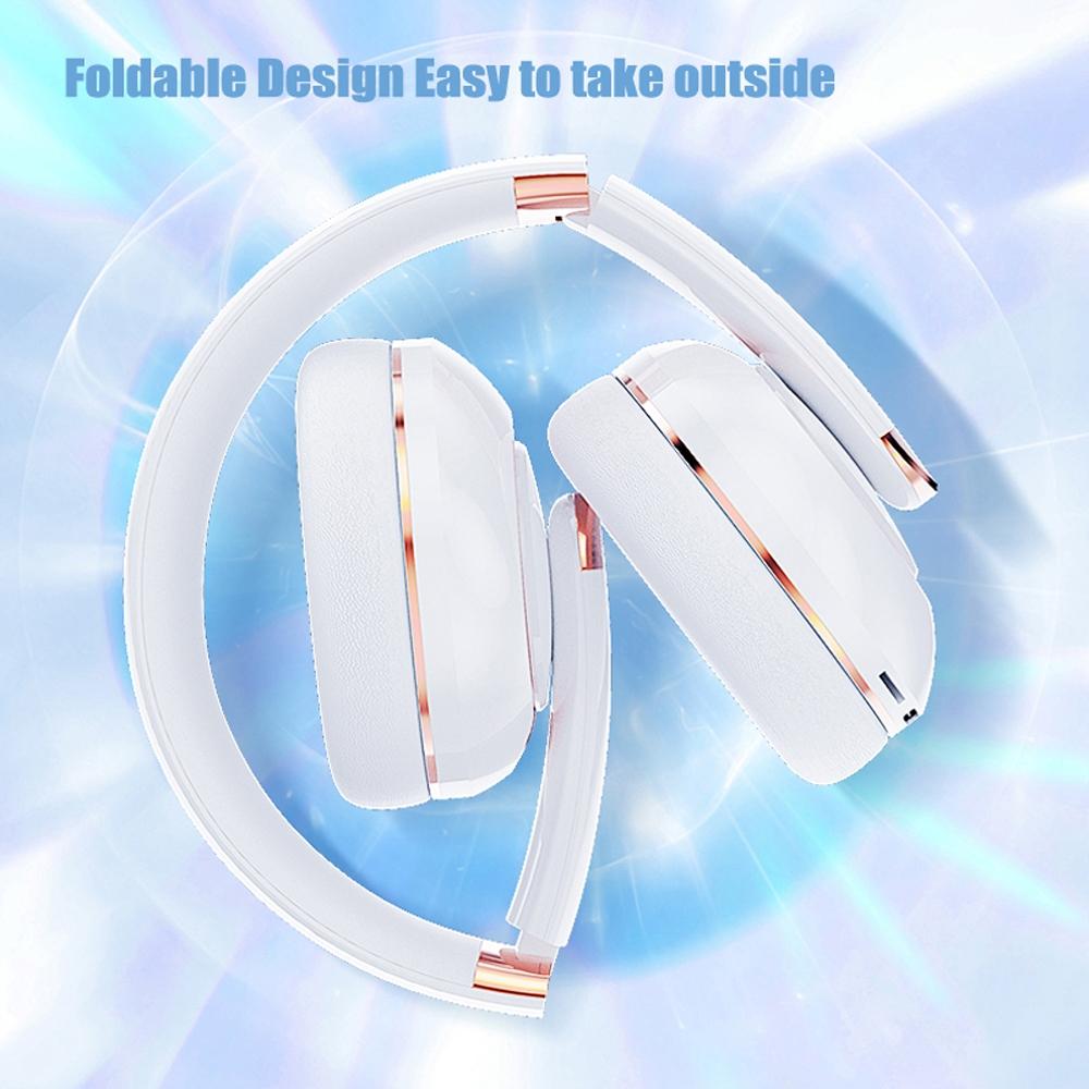 Foldable Wireless Bluetooth Headphones With Mic Noise Reduction Wired Mode 3