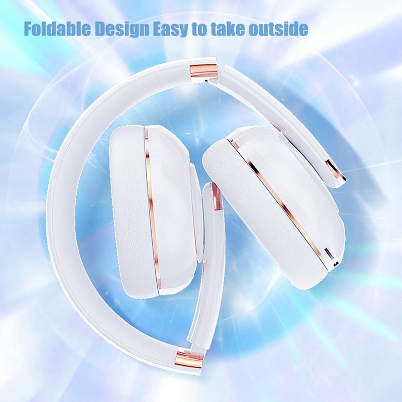 Foldable Wireless Bluetooth Headphones With Mic Noise Reduction Wired Mode 3