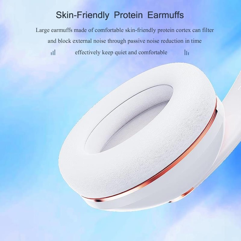 Foldable Wireless Bluetooth Headphones With Mic Noise Reduction Wired Mode 5