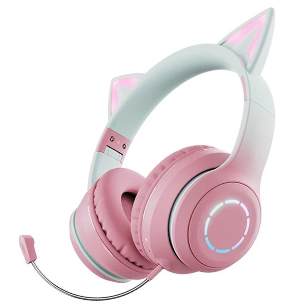 Cat Ear Bluetooth Headphones With RGB Lights And Detachable Mic 0