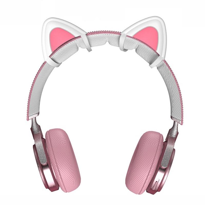 Silicone Cat Ears Headphone Accessory White Snap On Headset Decoration 6