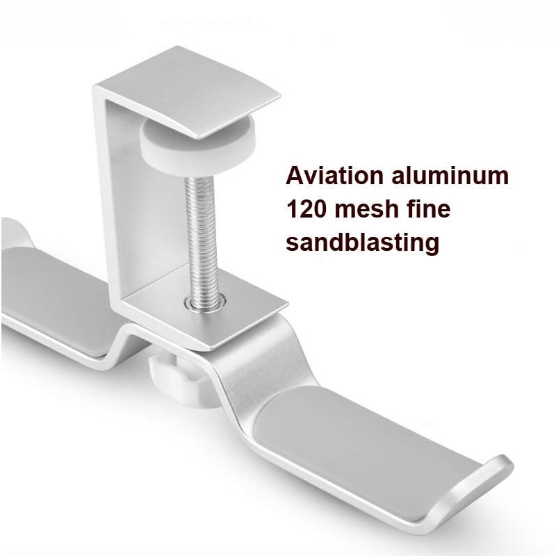 Universal Metal Headphone Stand with Double Bracket & Desktop Clip
