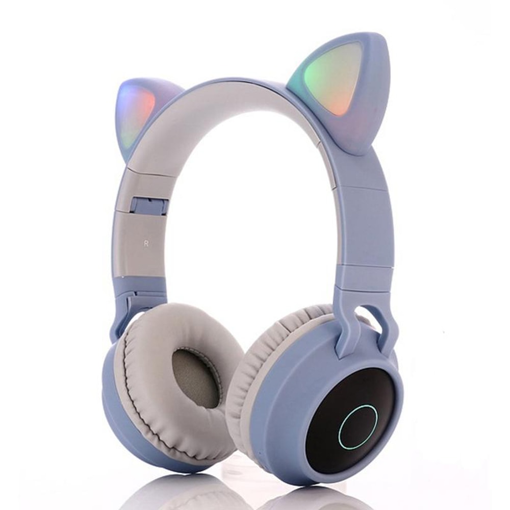 Foldable Cat Ear Bluetooth Headphones With LED Lights And Mic 12