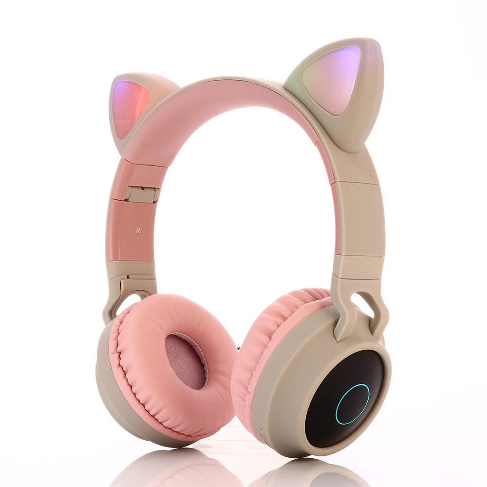 Foldable Cat Ear Bluetooth Headphones With LED Lights And Mic 14