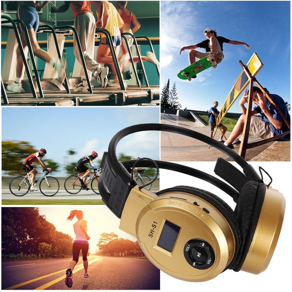 Folding HiFi Wireless Sports Headphones With LCD Track Display 5