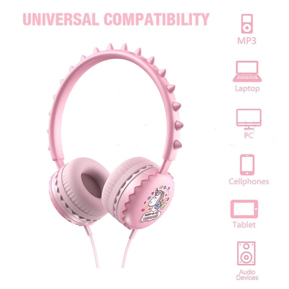 Cute Cartoon Wired Headphones With Microphone For Kids 2