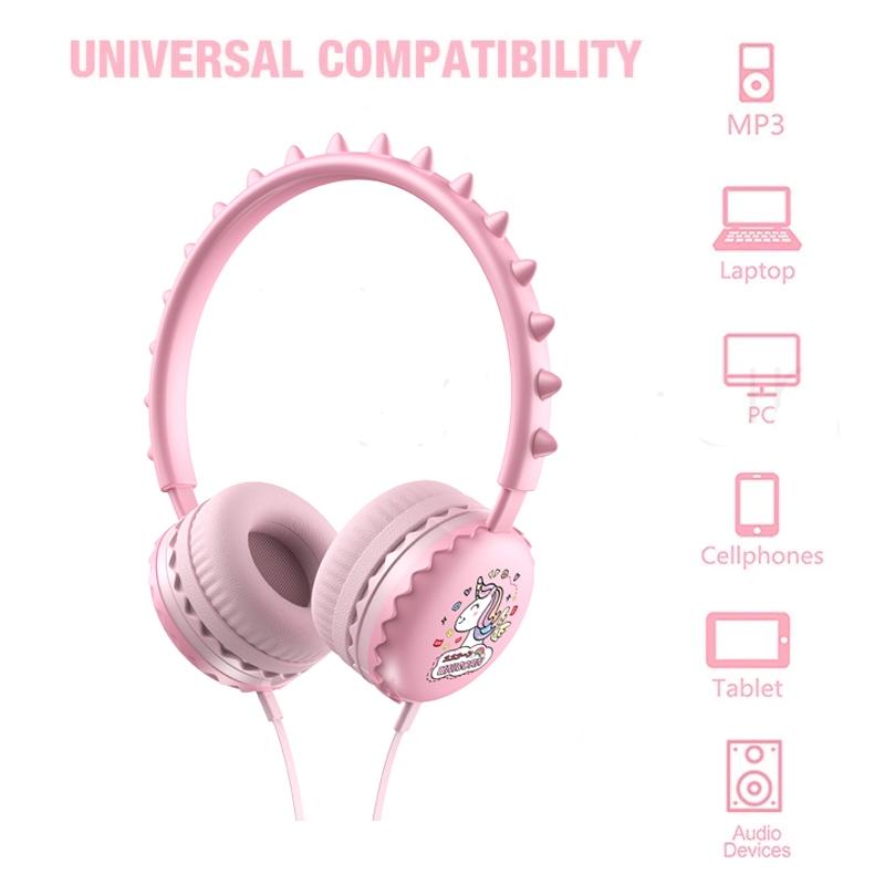 Cute Cartoon Wired Headphones With Microphone For Kids 2