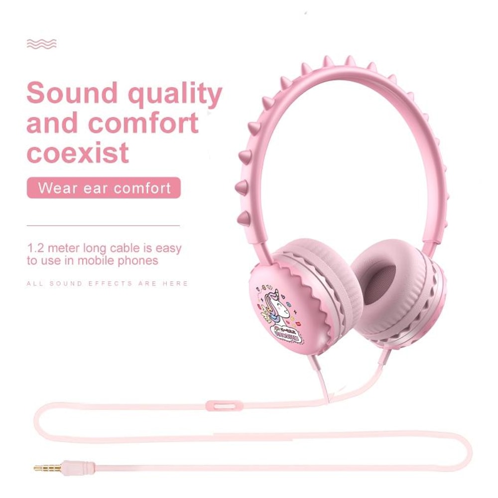Cute Cartoon Wired Headphones With Microphone For Kids 3