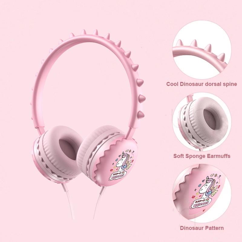 Cute Cartoon Wired Headphones With Microphone For Kids 4
