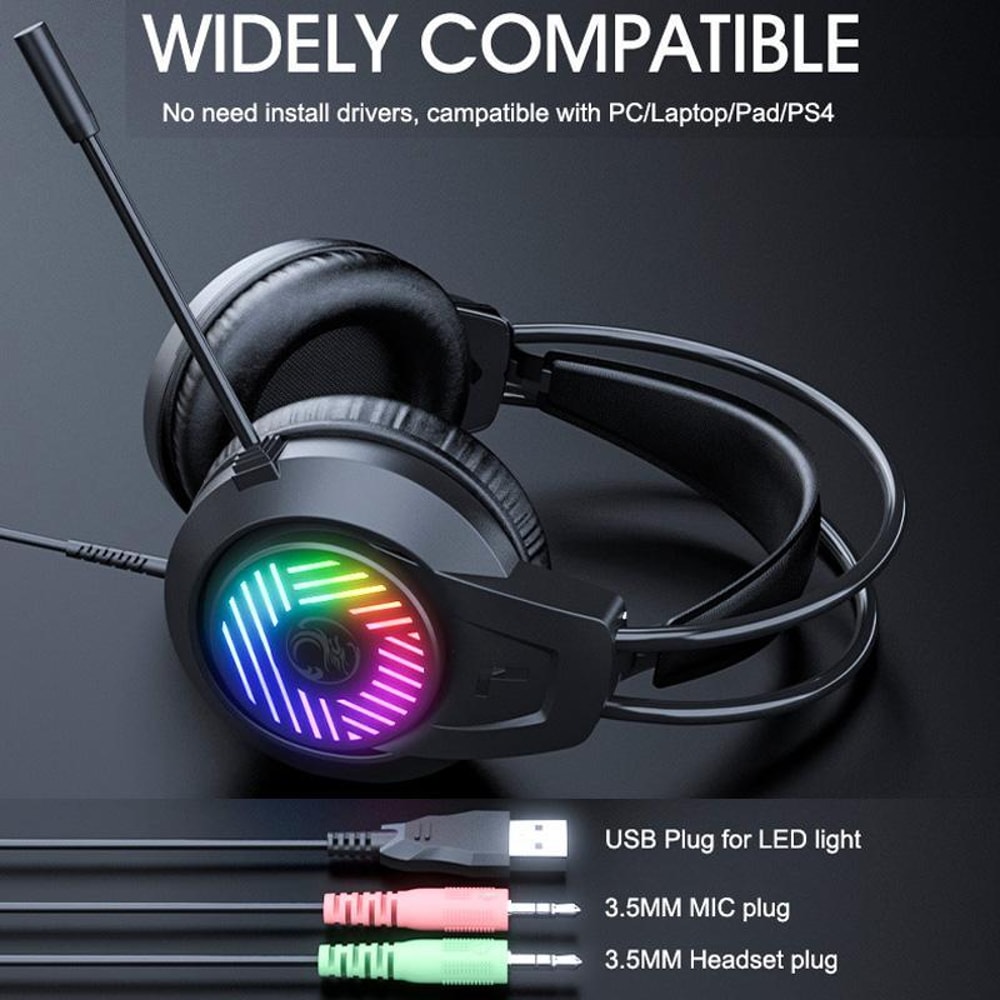 Heavy Bass Wired PC Gaming Headset with Jack