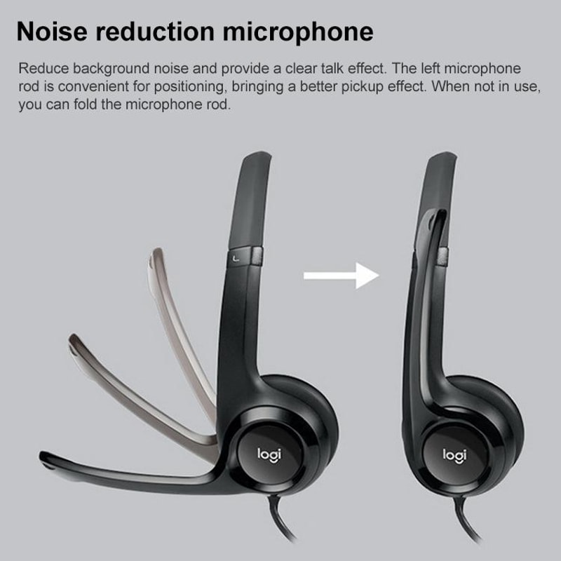 Wired Headset with Noise Cancelling Microphone Stereo Comfort