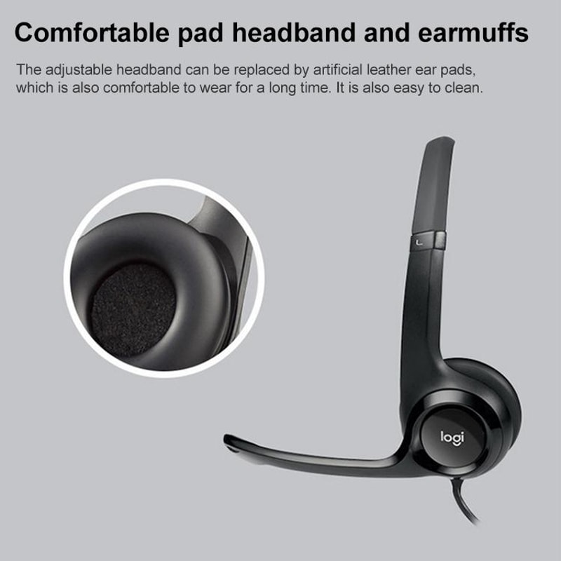 Wired Headset with Noise Cancelling Microphone Stereo Comfort