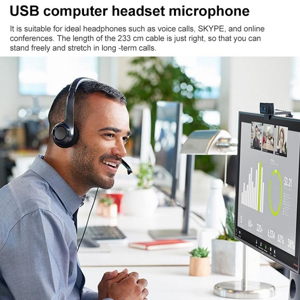 Wired Headset with Noise Cancelling Microphone Stereo Comfort