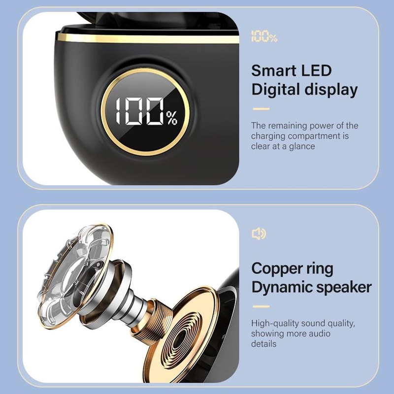 TWS Bluetooth Noise Canceling Earphones Waterproof 9D Stereo Sports Headphones With Charging Case 8