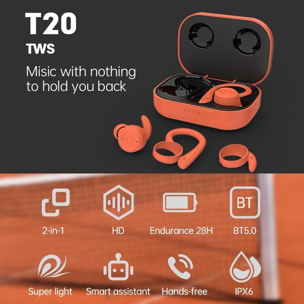 Wireless Sports Headphones With NoiseCancelling Earphones Charging Case 2