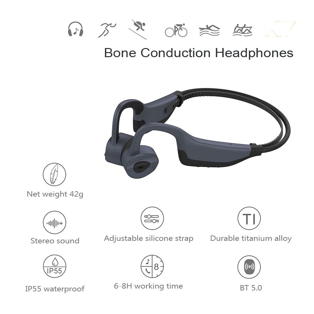 Bone Conduction Wireless Earphones Waterproof Bluetooth