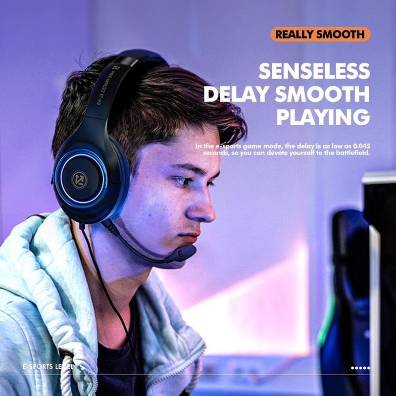 Wireless Gaming Headset With OverEar Stereo Clear Microphone 8
