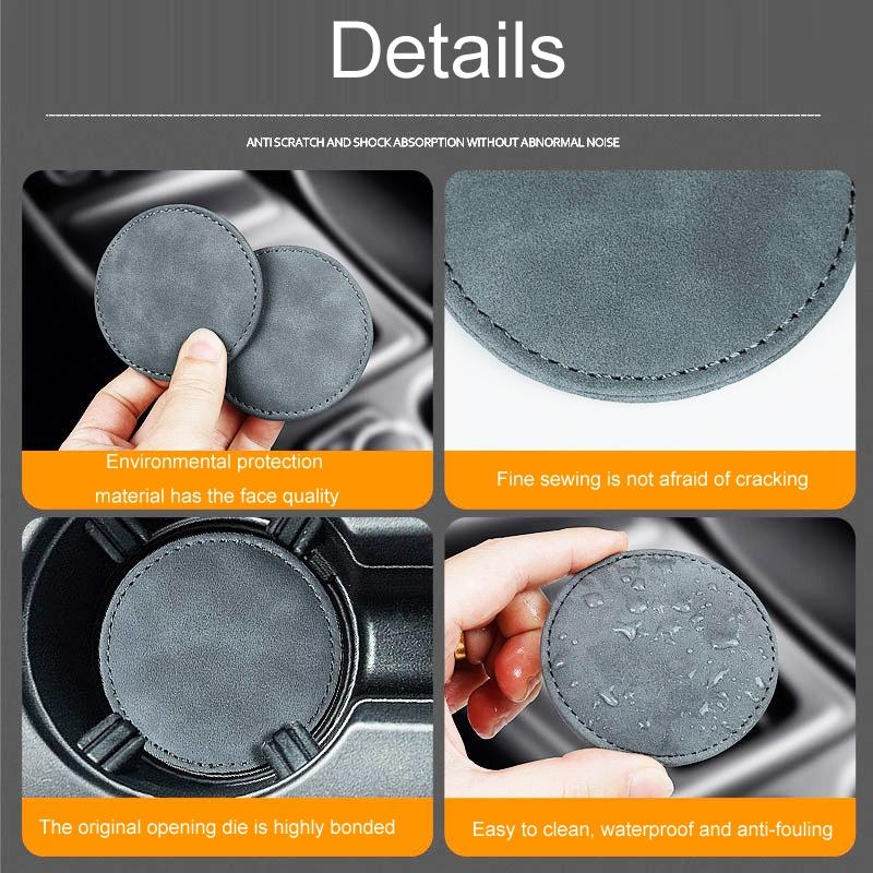 Premium Anti Slip Car Cup Holder Coasters Luxury Interior Protection Set 3