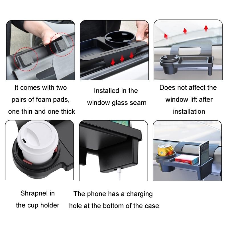 Car Cup Holder Door Frame Storage Phone Organizer 4
