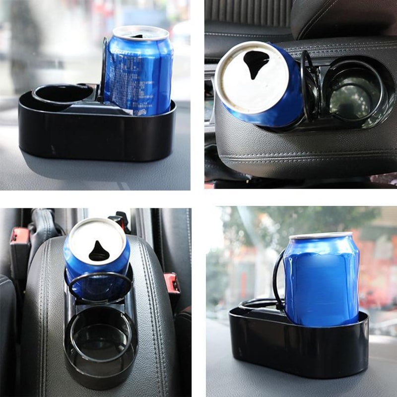 Premium Multifunctional Car Cup Holder Organizer & Storage Box with Beverage Rack