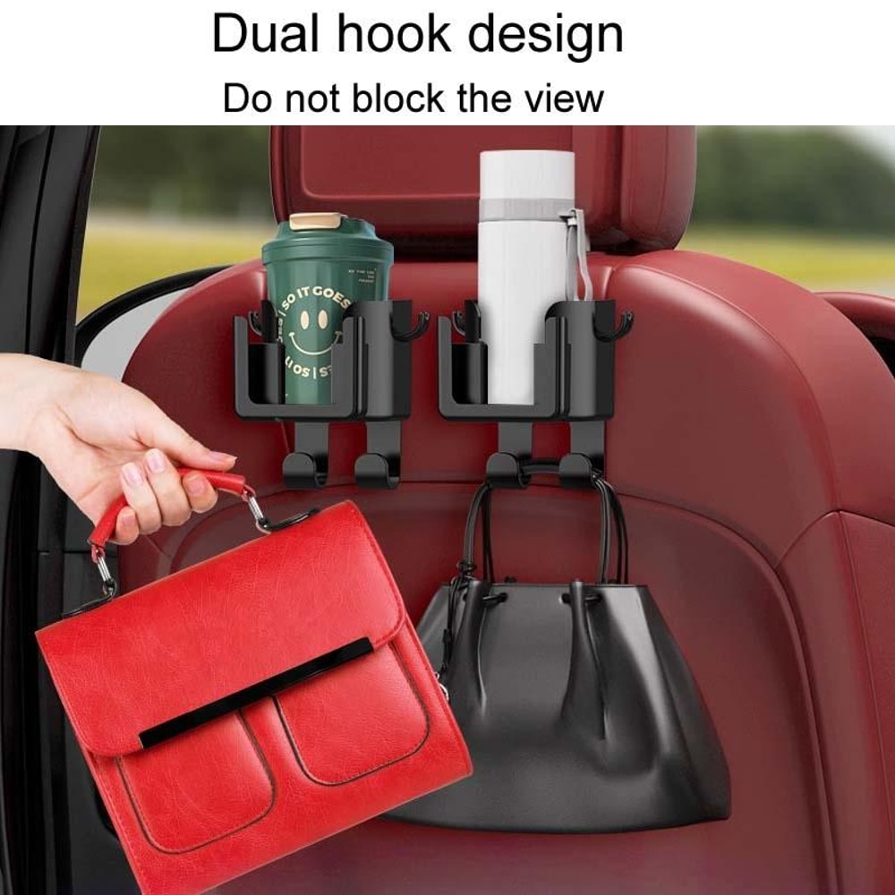 Premium 2-in-1 Car Cup Holder & Backseat Hook for Vehicle Organization