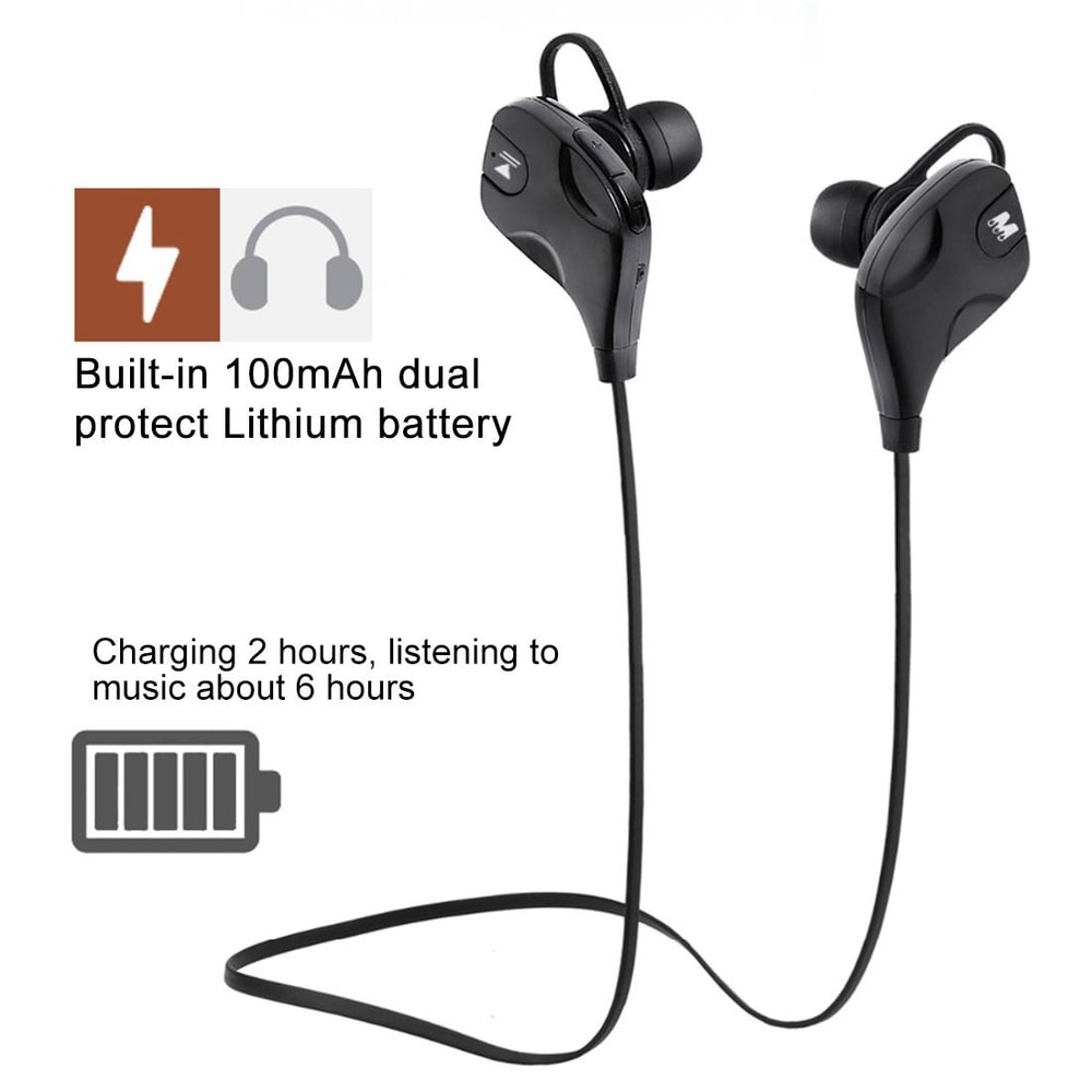 Wireless Bluetooth Stereo Earphones With Wire Control Mic Hands Free Call Ready 3