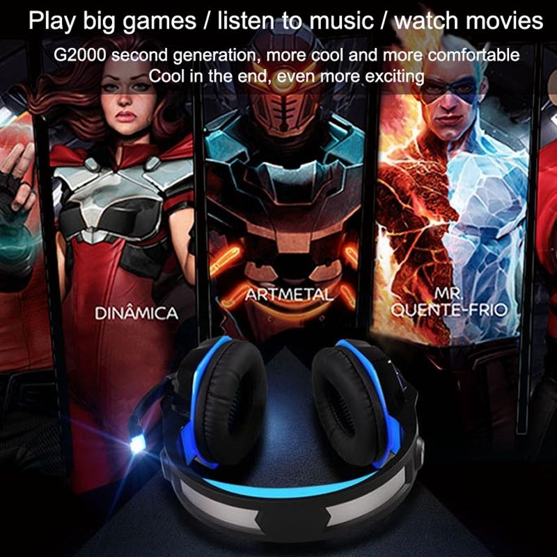 Stereo Gaming Headset With Bass Headphones LED Lighting 7