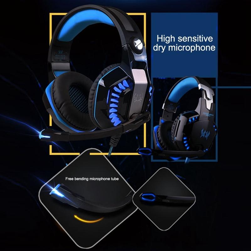 Stereo Gaming Headset With Bass Headphones LED Lighting 14