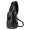 Waterproof PU Leather Mens Shoulder Bag With USB Charging Port 1